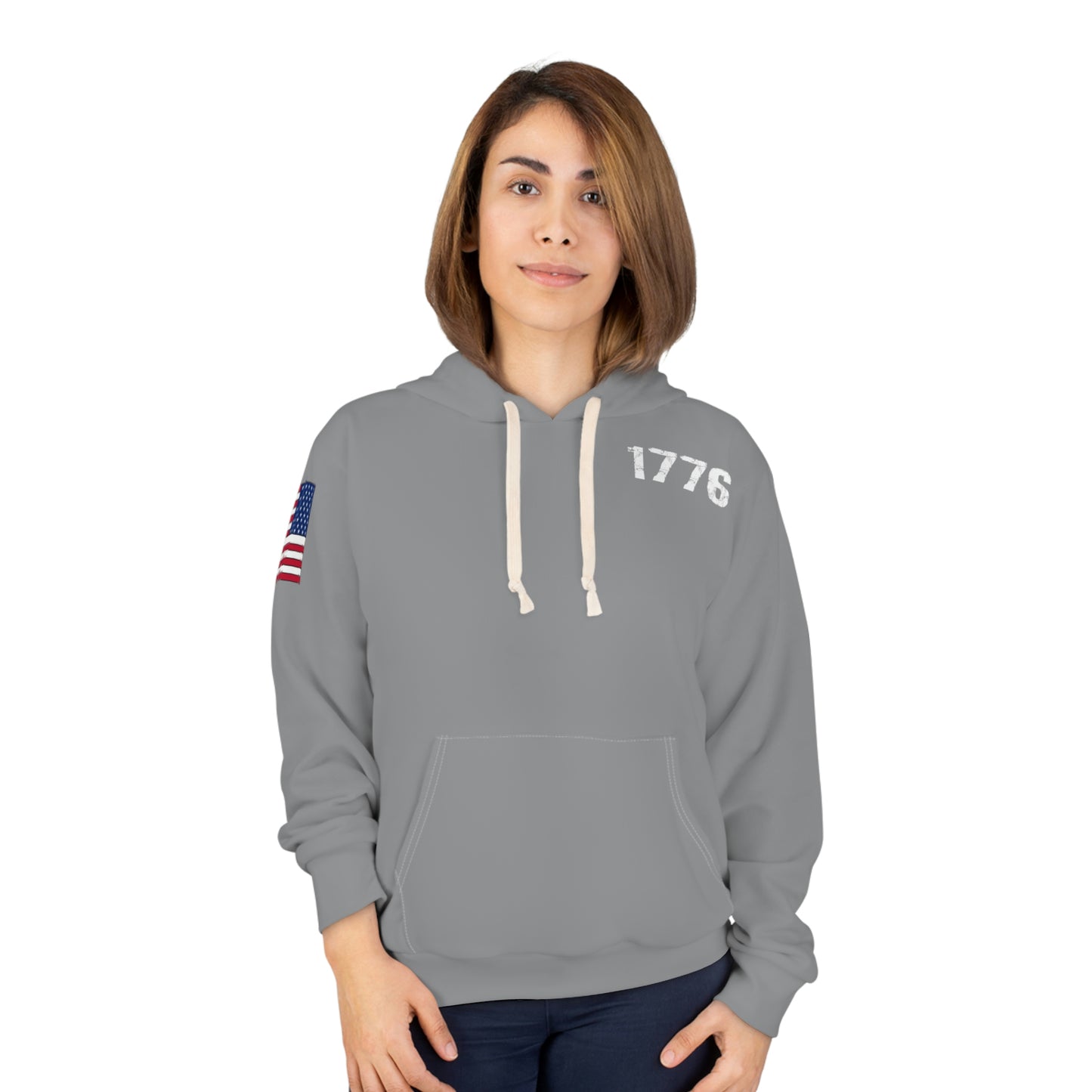 1776 - America Grey Hoodie (AOP)