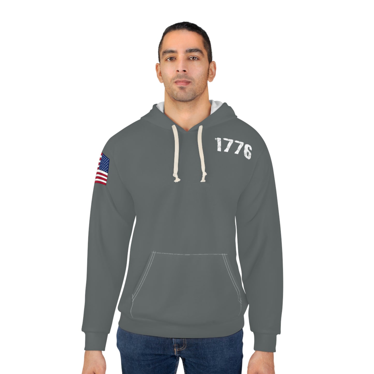 1776 - America Dark Grey Hoodie (AOP)