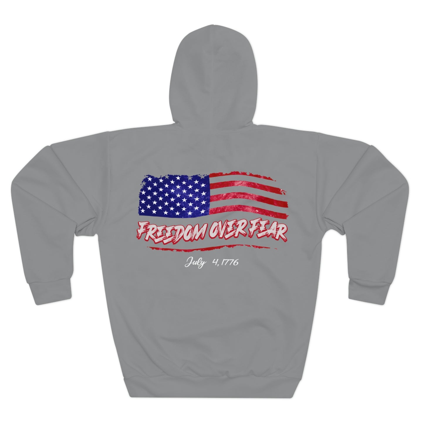 Freedom Over Fear Grey Hoodie