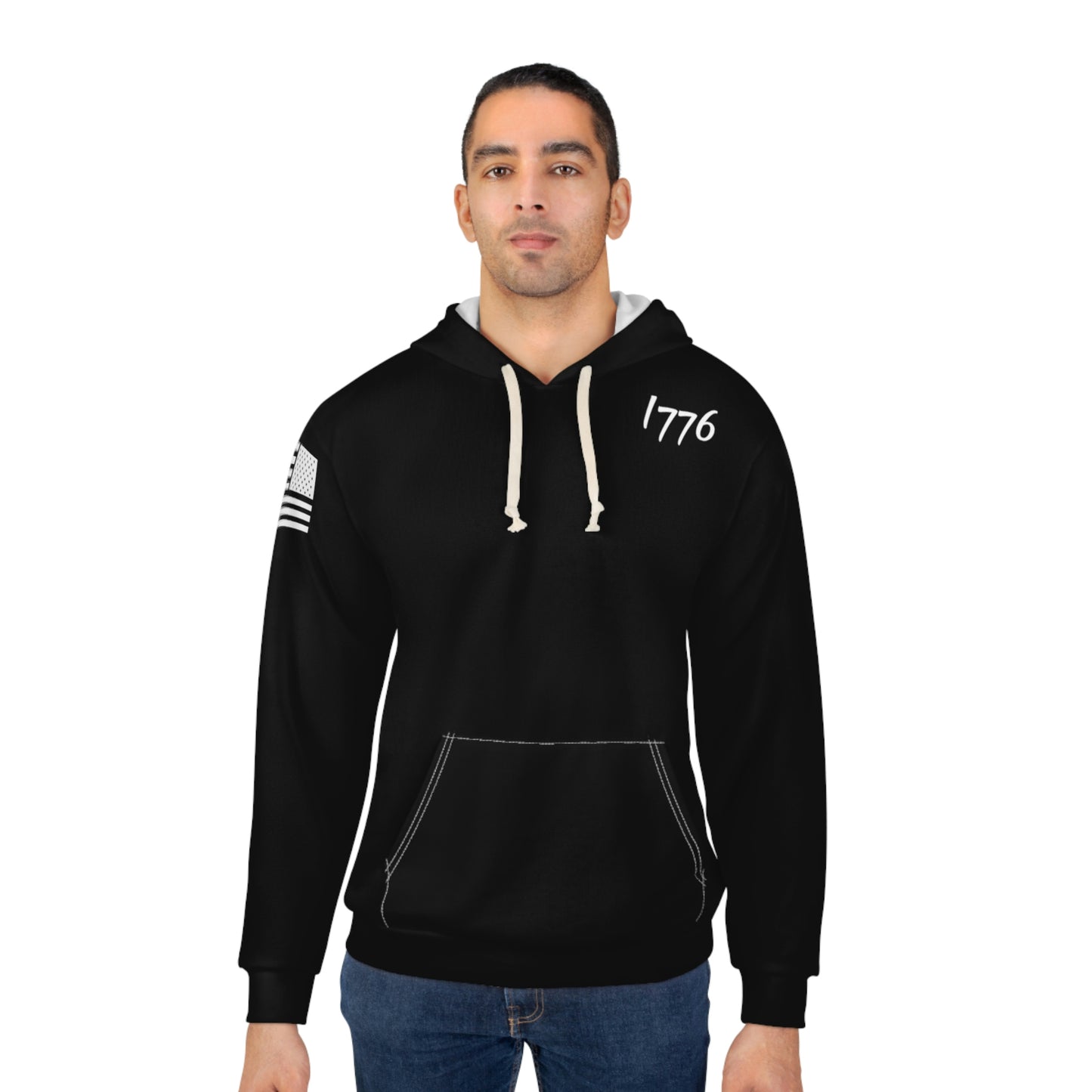 1776 Flag Black Hoodie