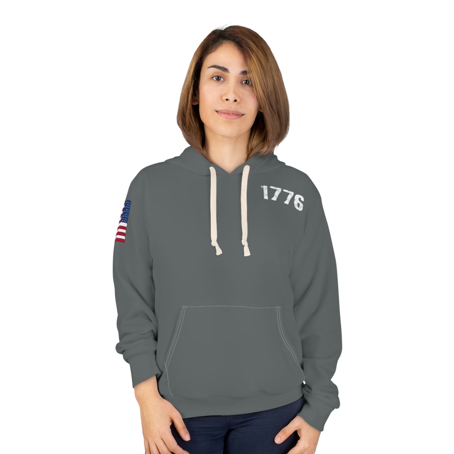 1776 - America Dark Grey Hoodie (AOP)