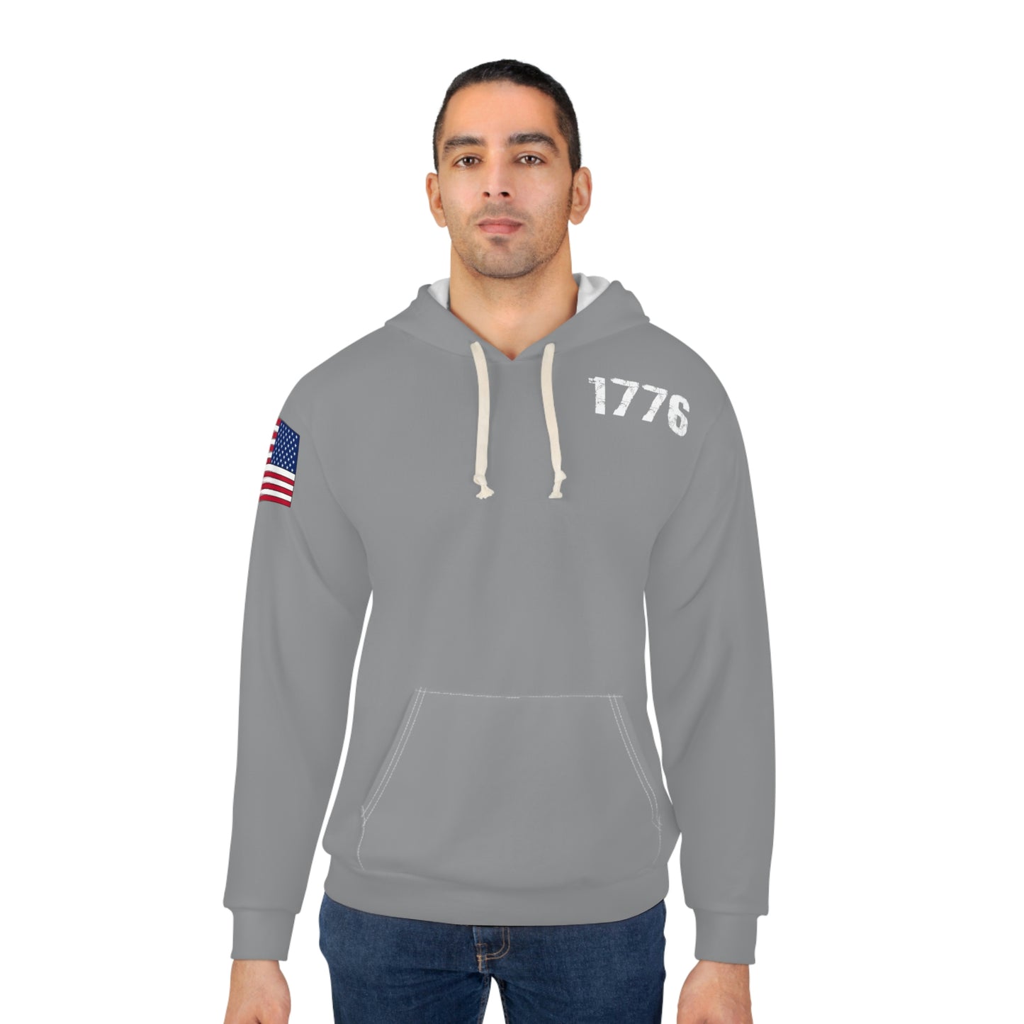 1776 - America Grey Hoodie (AOP)