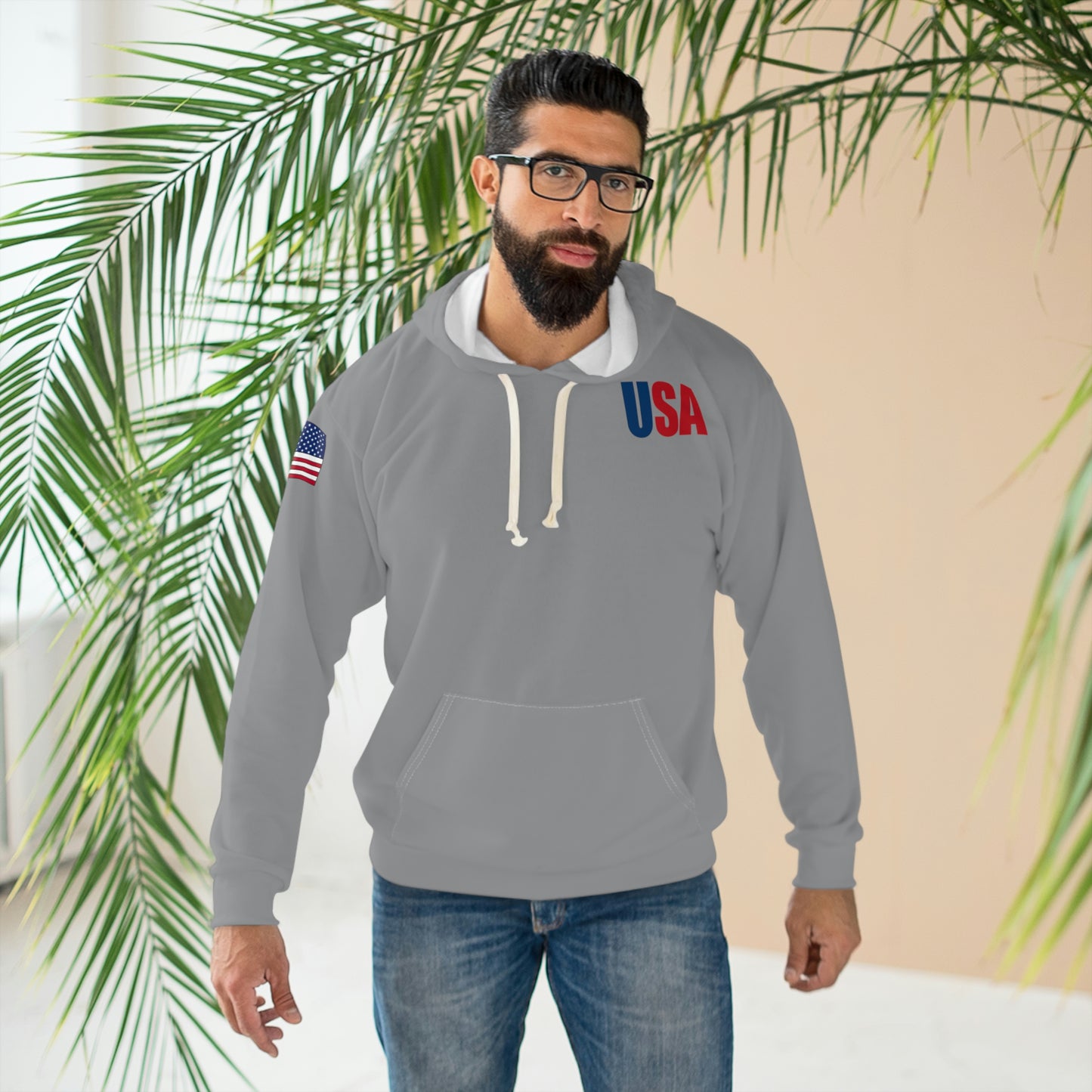 America - USA - Flag Grey Hoodie