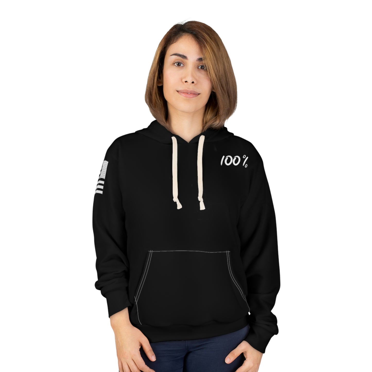 100% American Woman Black Hoodie