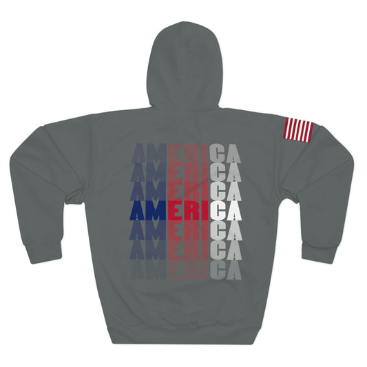 1776 - America Dark Grey Hoodie (AOP)
