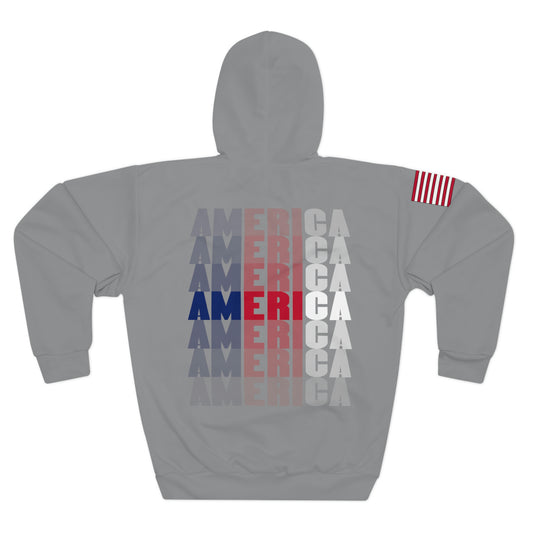 1776 - America Grey Hoodie (AOP)