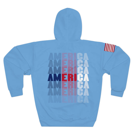 1776 - America Light Blue Hoodie (AOP)