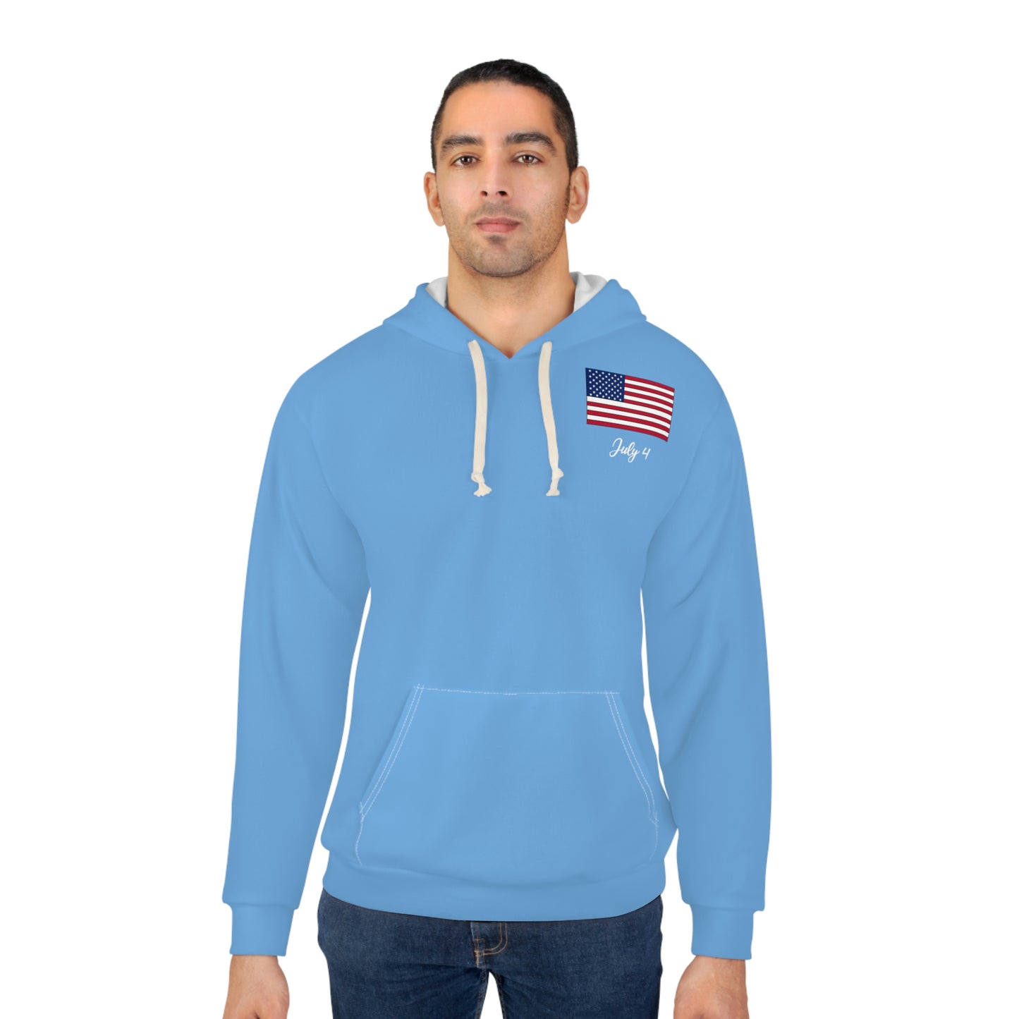 Freedom Over Fear Light Blue Hoodie
