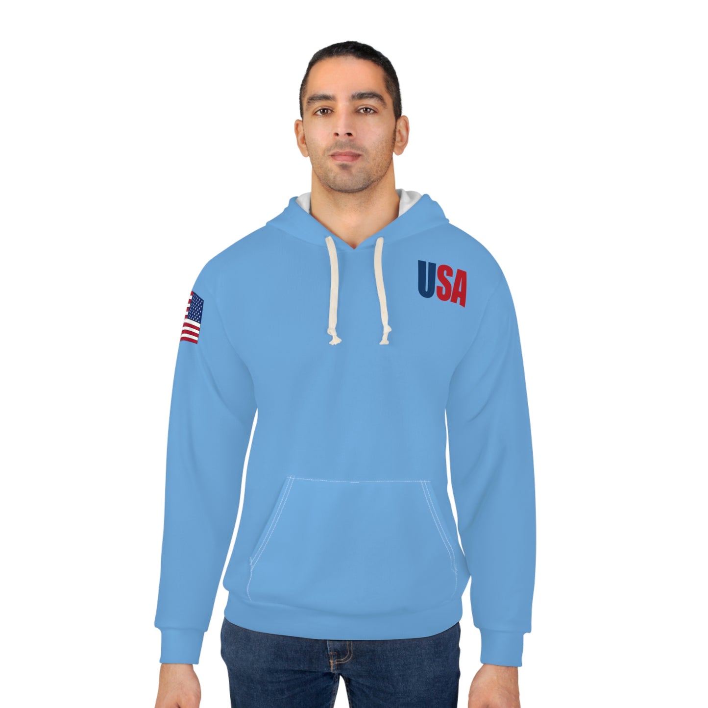 America - USA - Flag Light Blue Hoodie