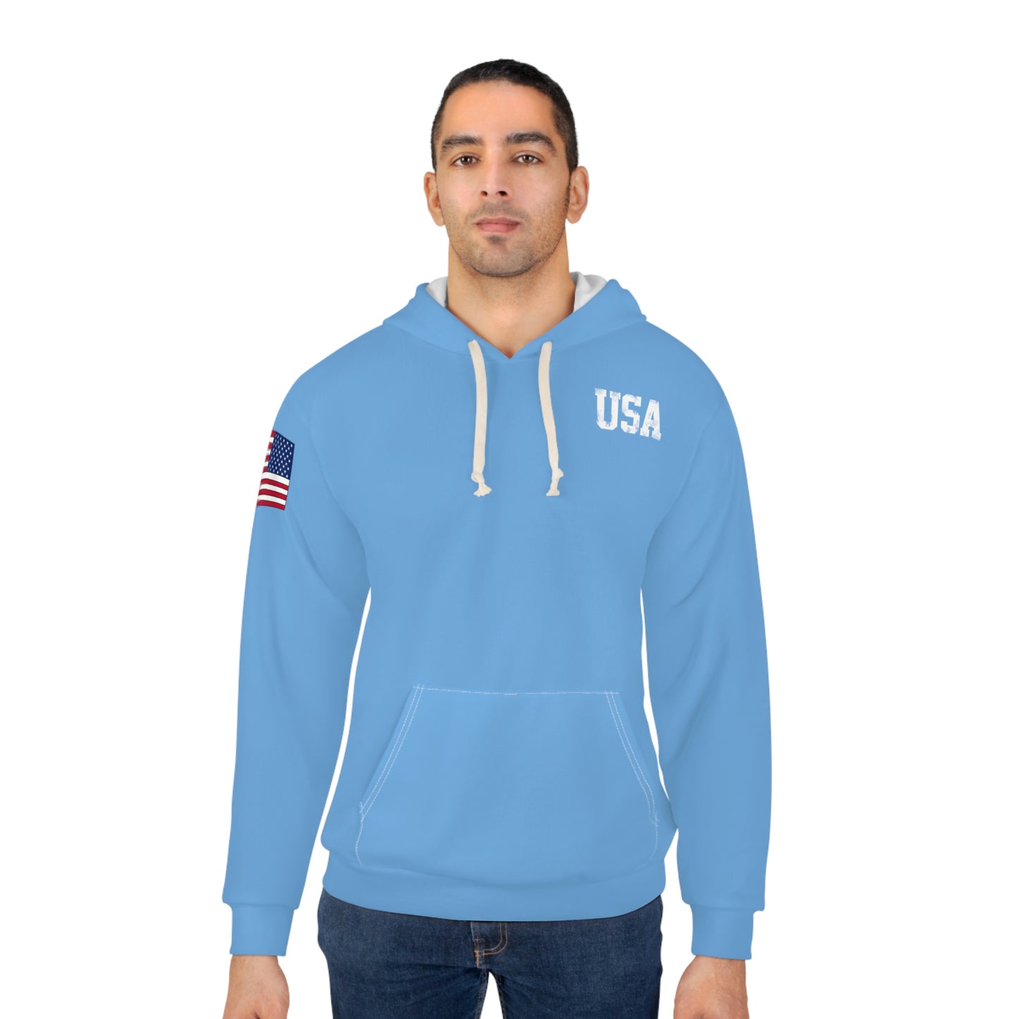 American - USA - Skyline Light Blue Hoodie
