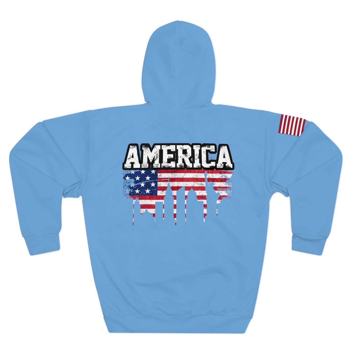 American - USA - Skyline Light Blue Hoodie