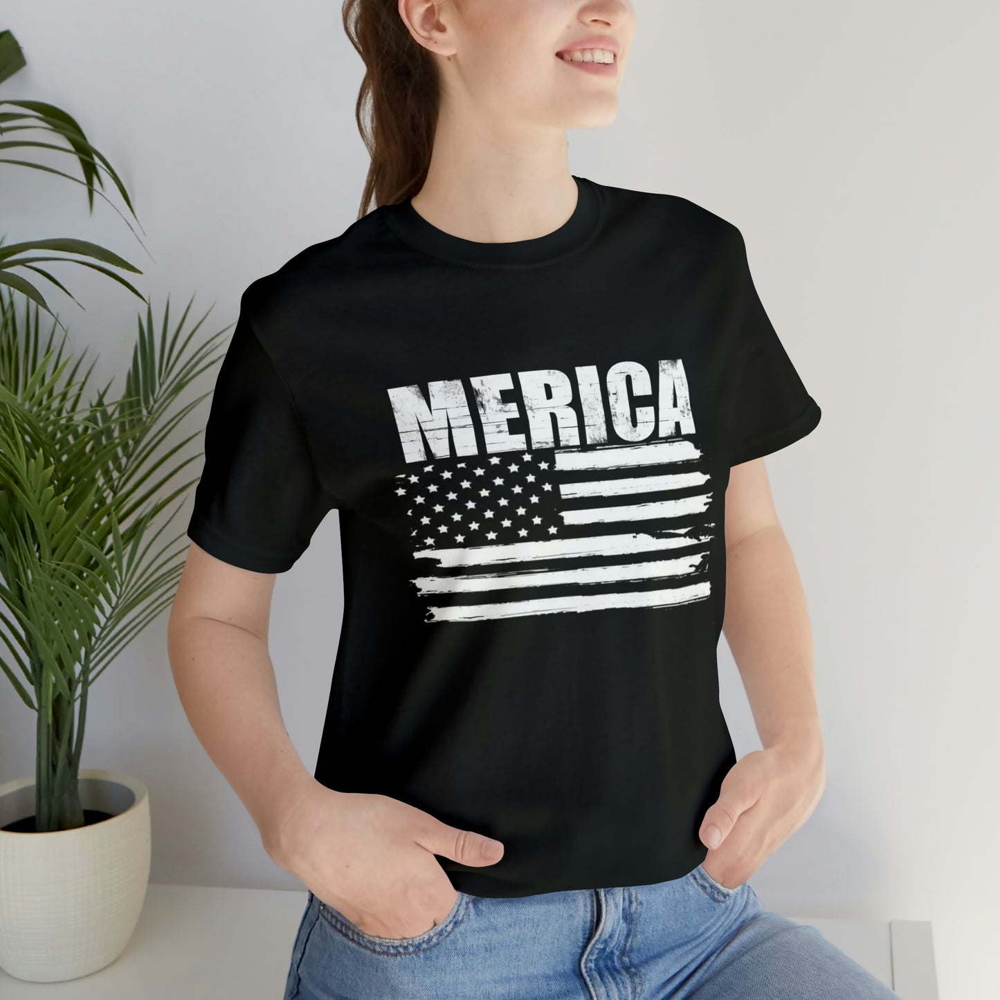 Merica Black & White Short Sleeve Tee