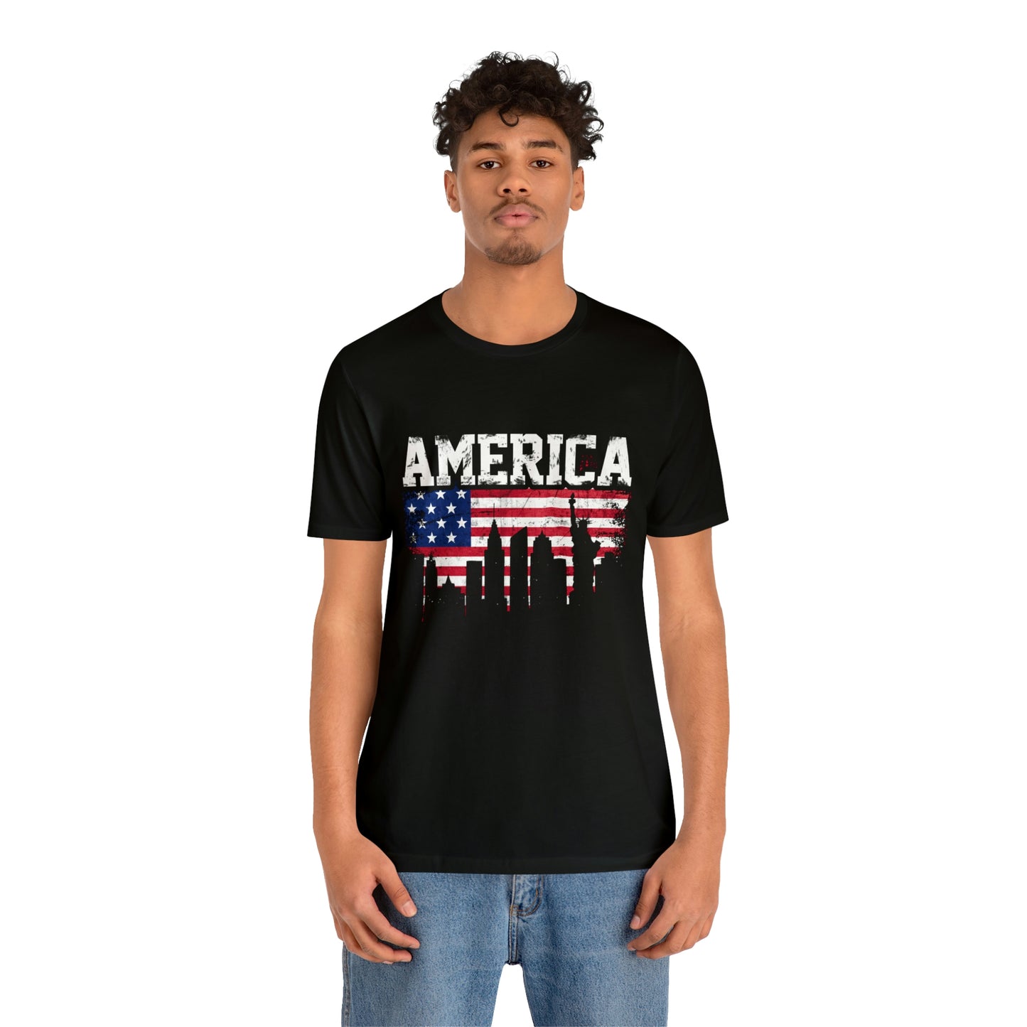 America Liberty Skyline  - Short Sleeve Tee