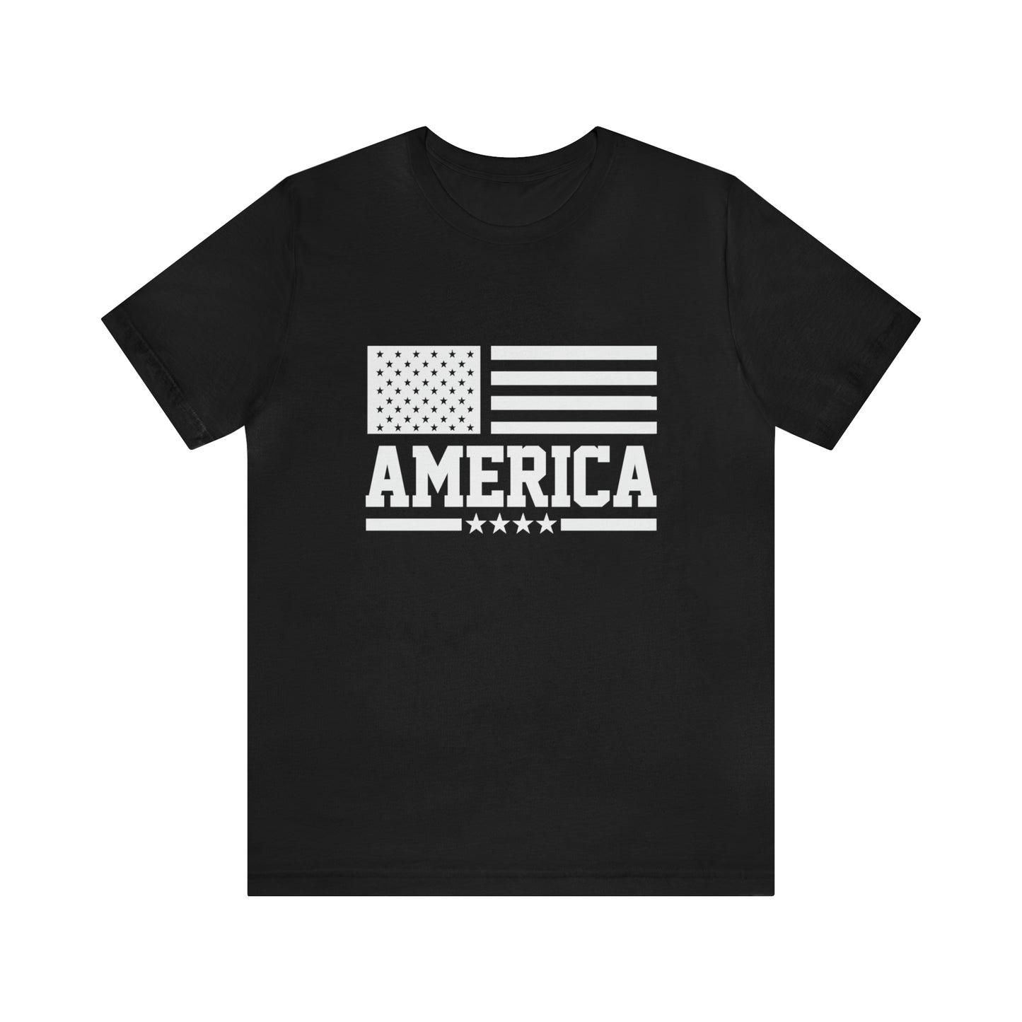 America Black & White Short Sleeve Tee
