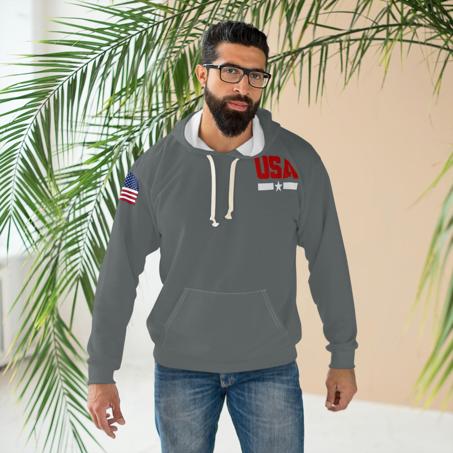 USA - Young Patriot Dark Grey Hoodie