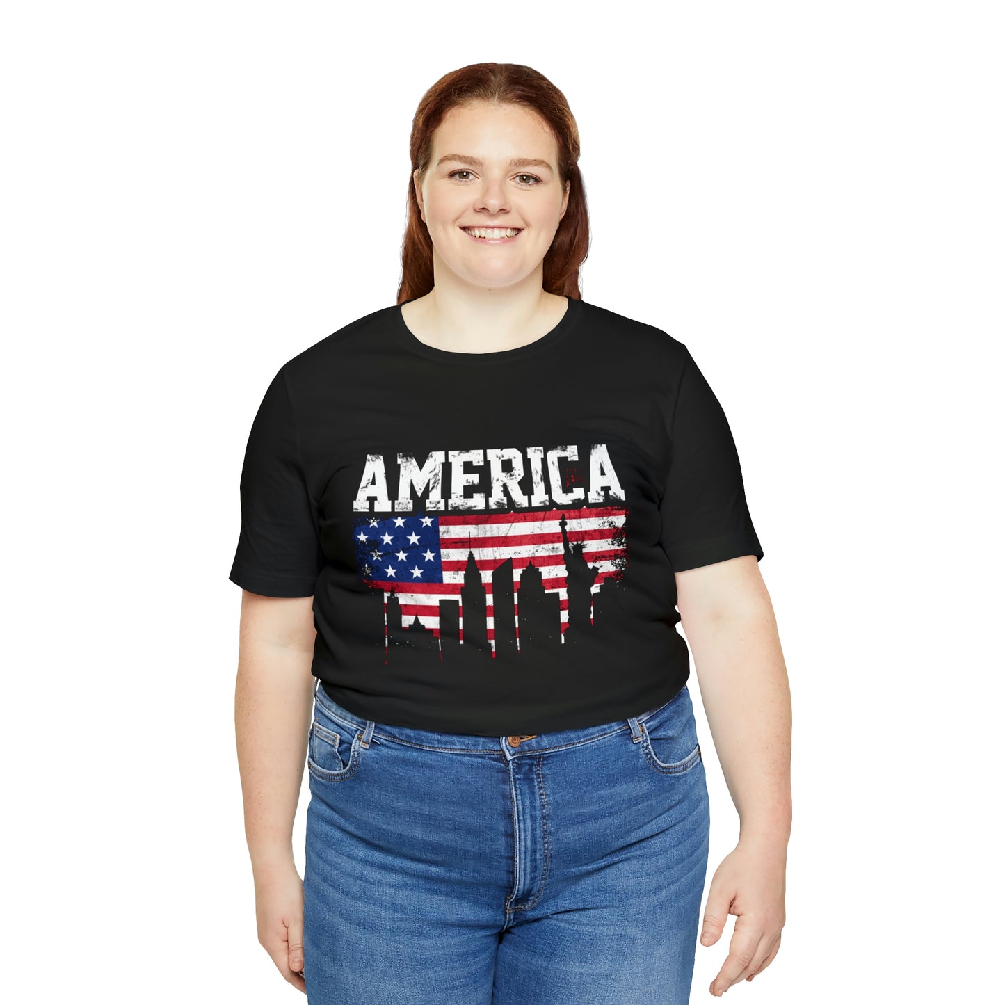 America Liberty Skyline  - Short Sleeve Tee
