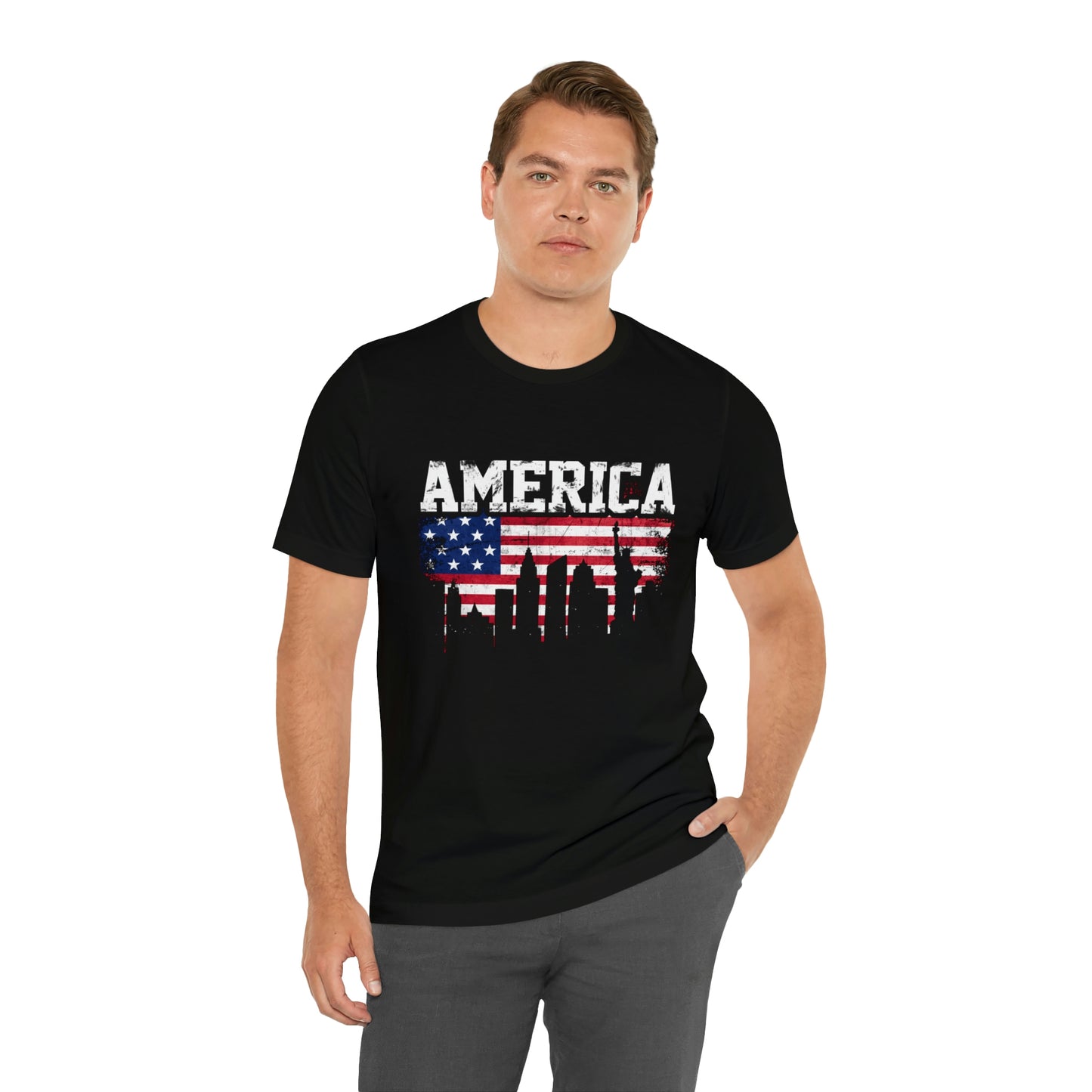 America Liberty Skyline  - Short Sleeve Tee