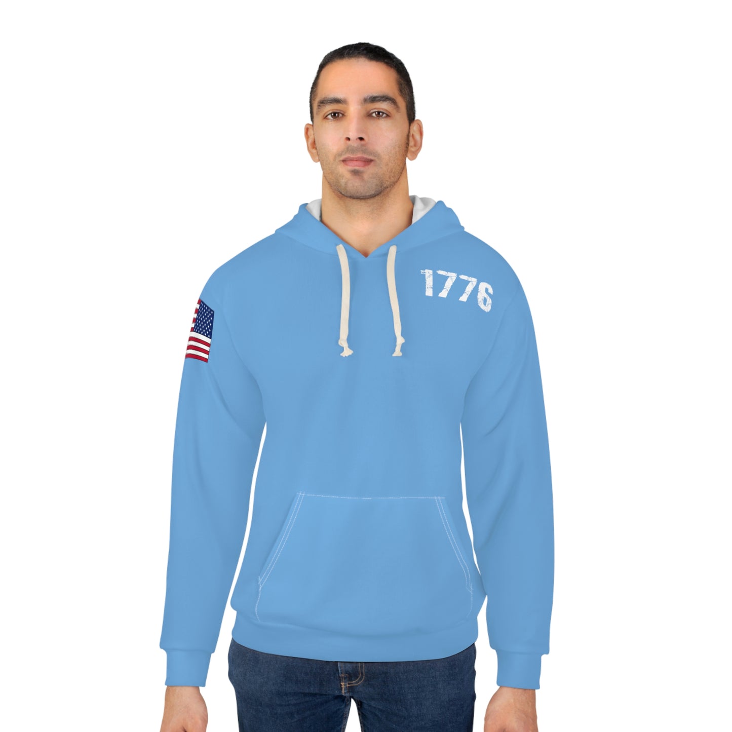 1776 - America Light Blue Hoodie (AOP)