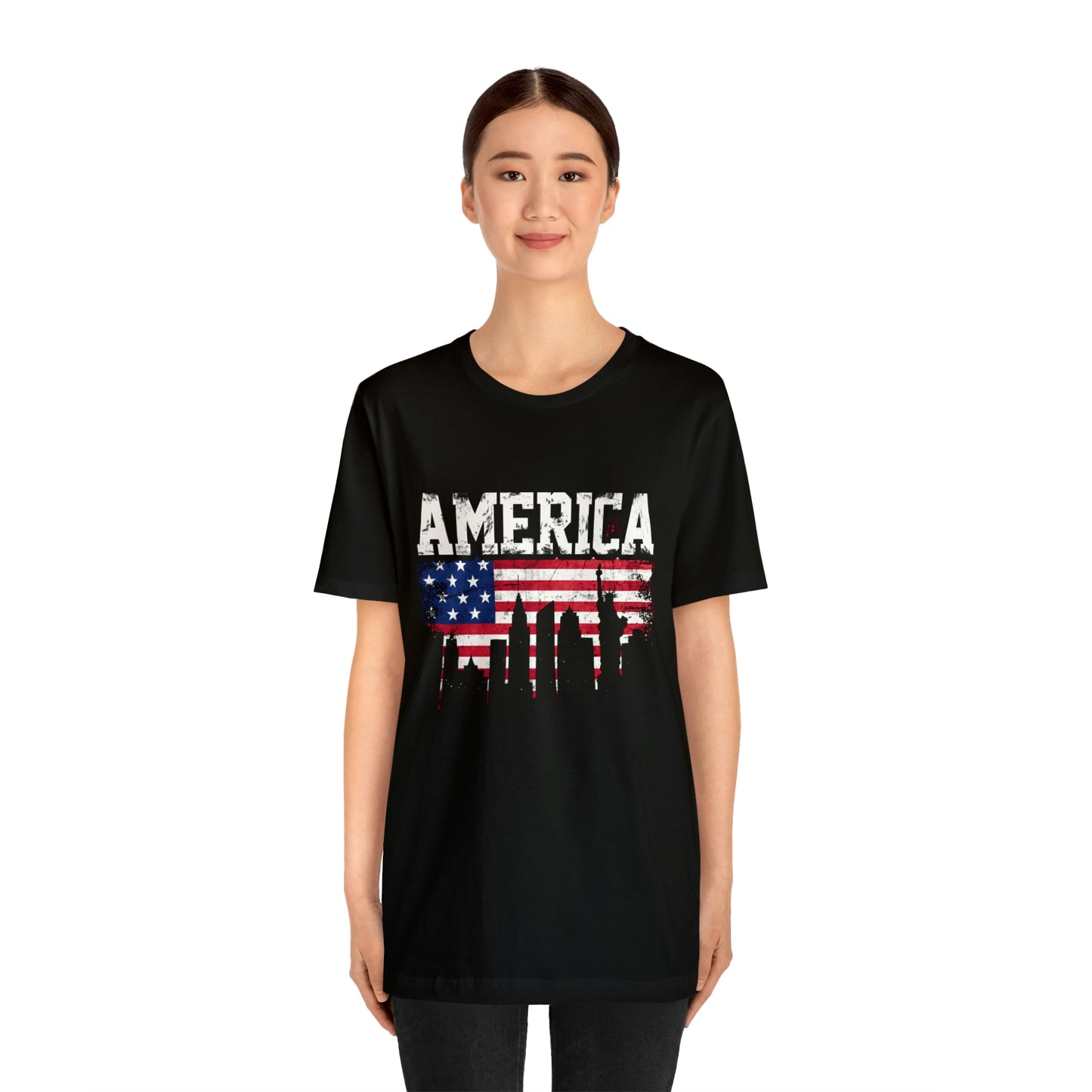 America Liberty Skyline  - Short Sleeve Tee