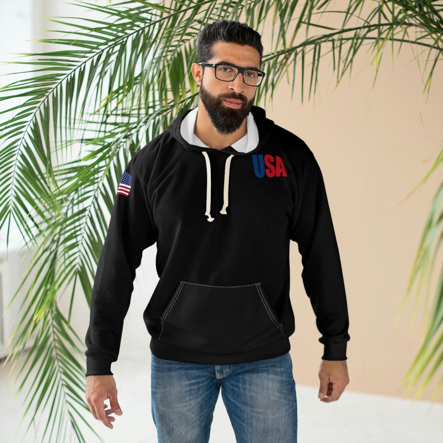 America - USA - Flag Black Hoodie