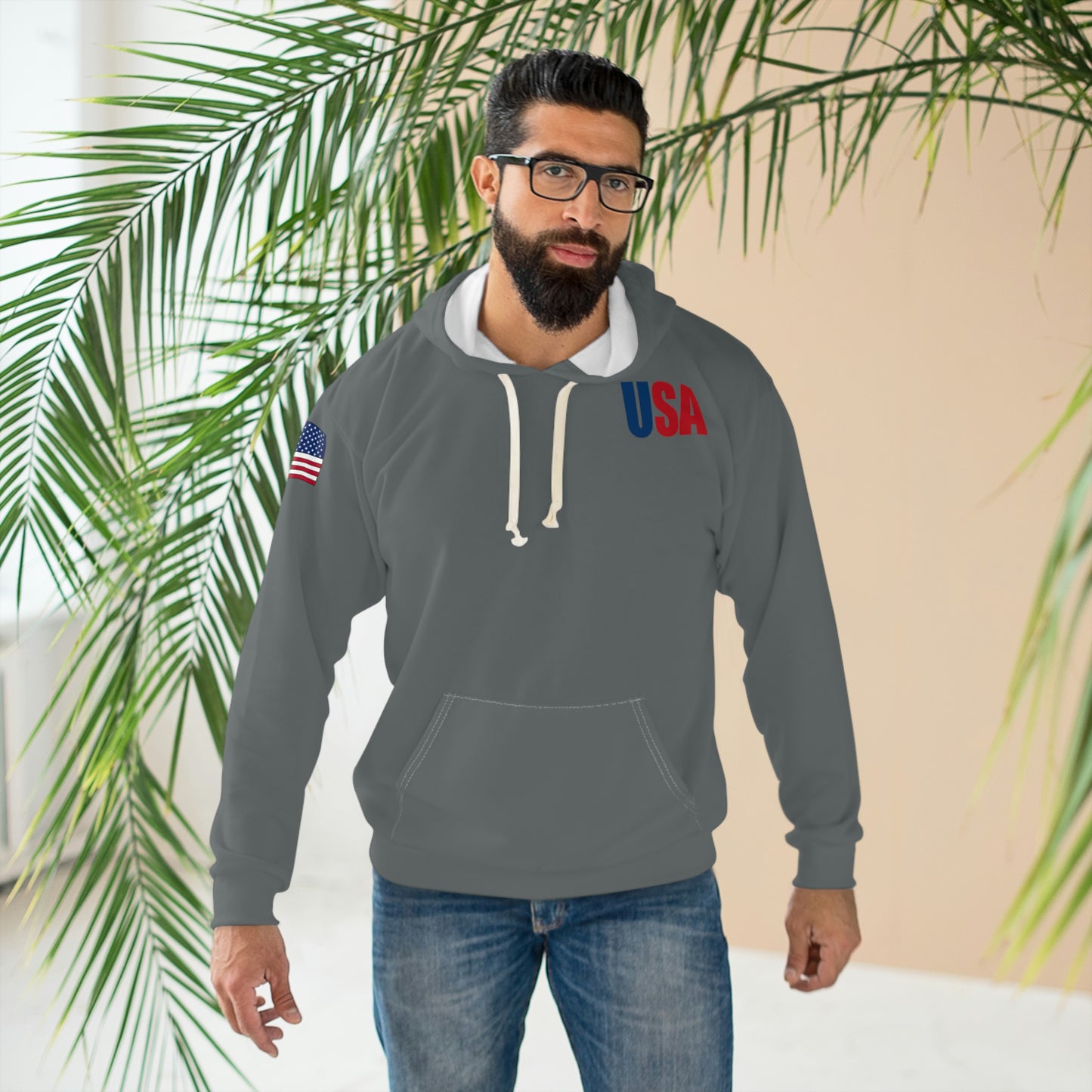 America - USA - Flag Dark Grey Hoodie