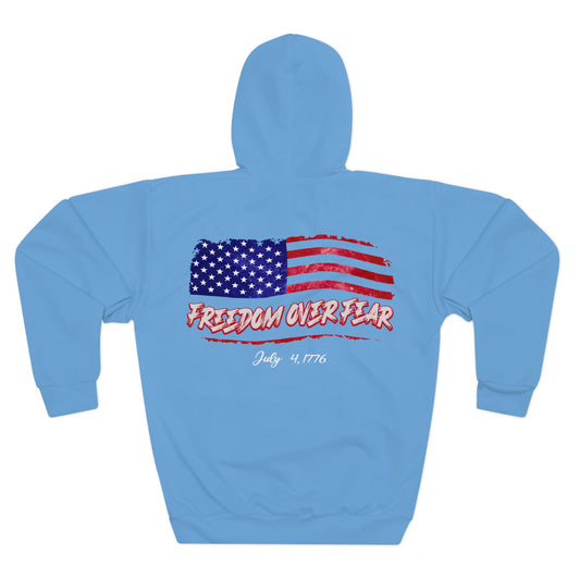 Freedom Over Fear Light Blue Hoodie