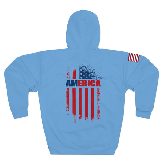 America - USA - Flag Light Blue Hoodie