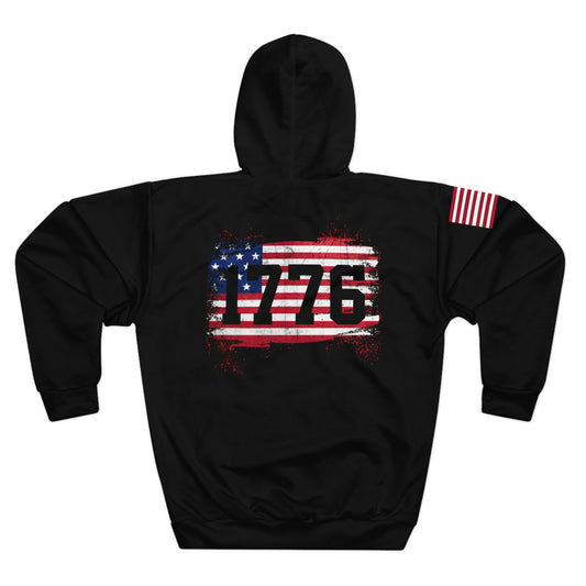 1776 - Color Flag Black Hoodie