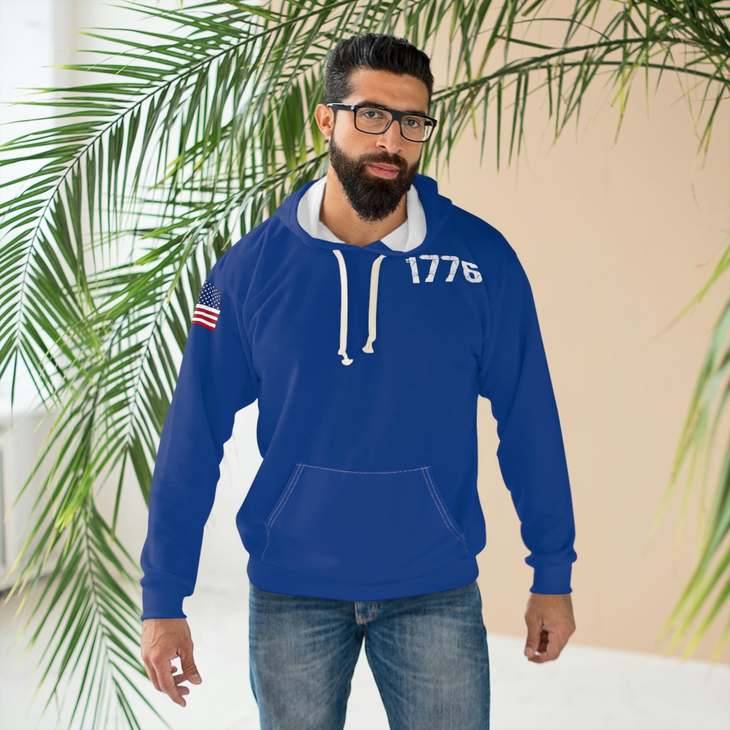 1776 - America Dark Blue Hoodie (AOP)