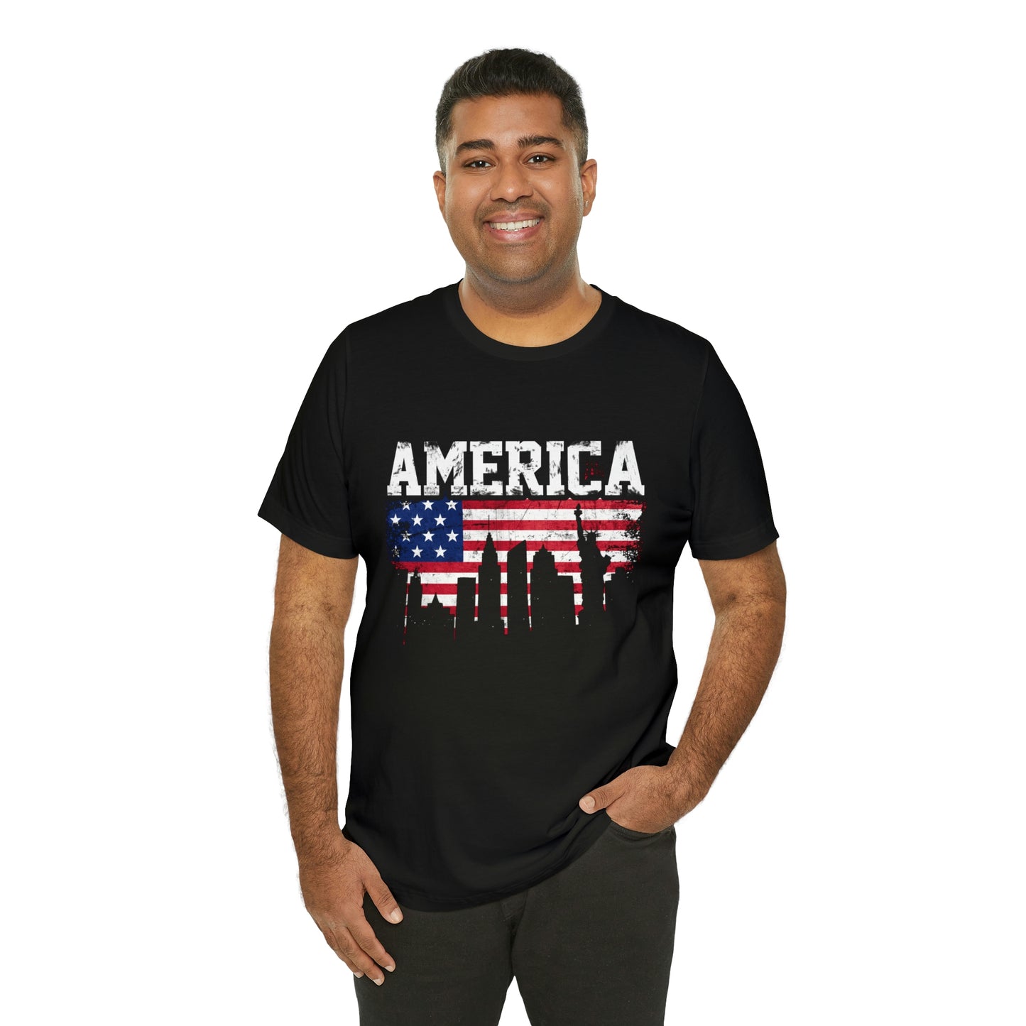 America Liberty Skyline  - Short Sleeve Tee