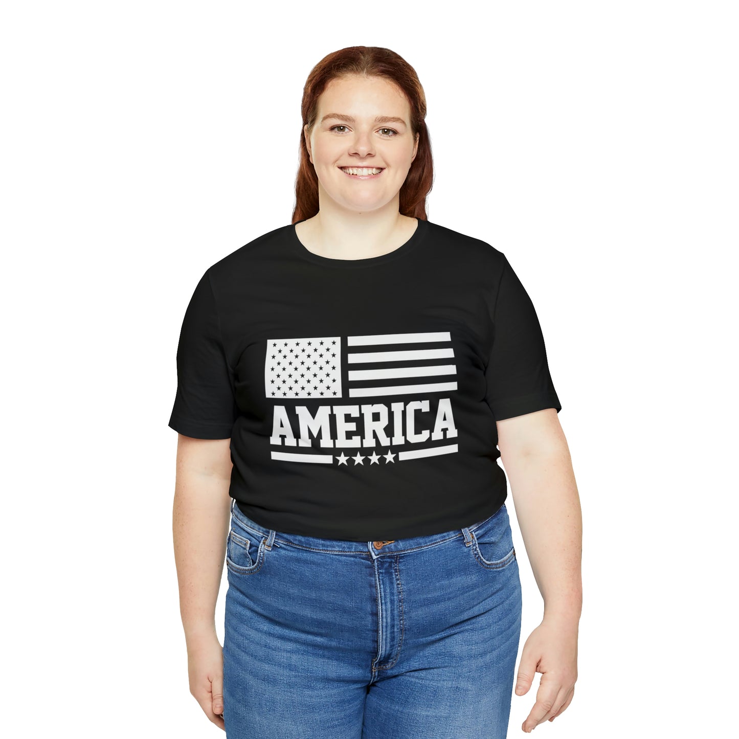 America Black & White Short Sleeve Tee
